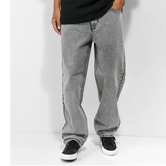 Empyre Mens Loose Fit Scramble Grey Skate Jeans Size 36 - Picture 1 of 11